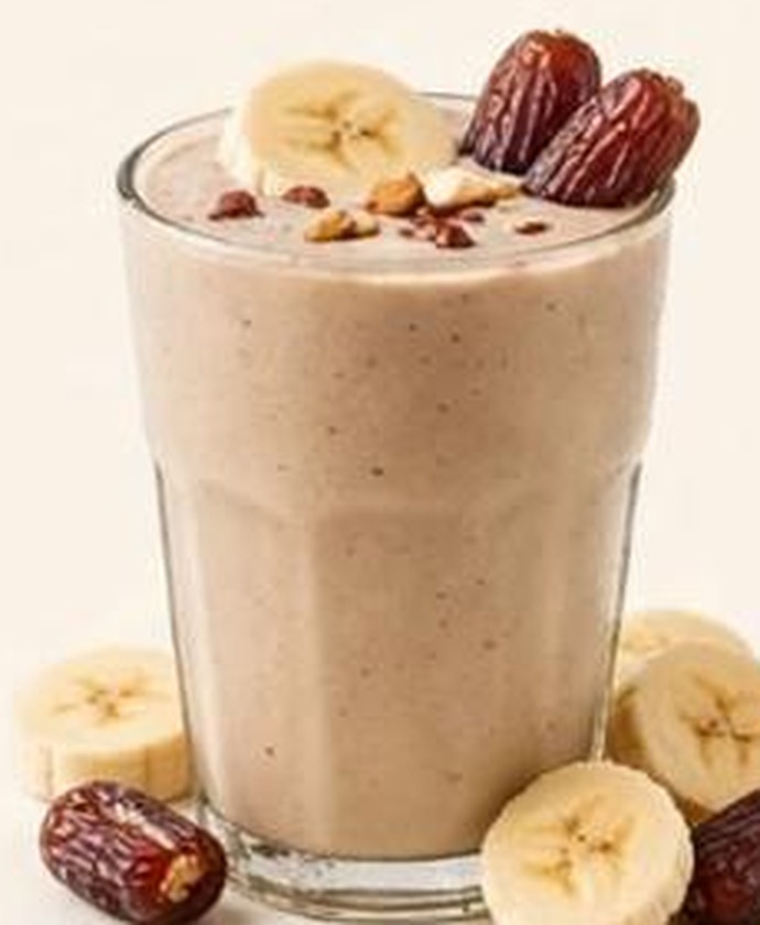 Banana & Dates Smoothie with milk, banana and dates